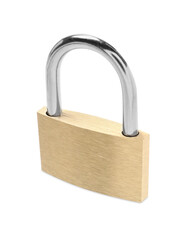 Naklejka premium One new steel padlock isolated on white
