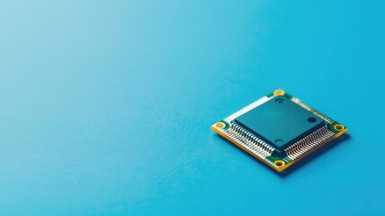 Central processing unit on blue background