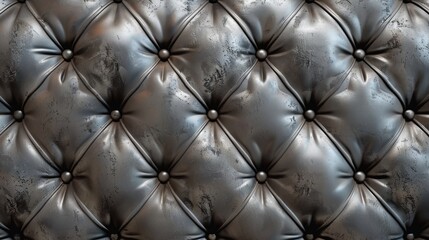 Black leather couch with button details