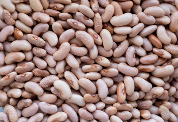 Texture with beans. Culinary background with dry beans.