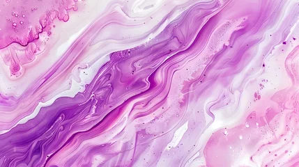 Fotobehang Swirling Purple and White Acrylic Paint Art © Artistic Visions