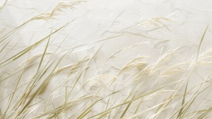 Whispers of Winter: Tall Grasses Stand Proud Amidst Delicate Snow Patches in a Serene Field