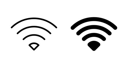WIFI Icon vector isolated on white background. signal vector icon. Wireless and wifi icon or sign for remote internet access