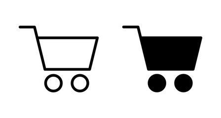 Shopping icon vector isolated on white background. Shopping cart icon. Basket icon. Trolley