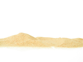 Sand Beach Isolated White Background Texture Summer Desert Zen Garden Coast Ocean for Vacation, Hot Summer Tropical Scene Chill Nature, Summer Time Yoga Holiday Dune Pile Dry Brown Heap Particle.