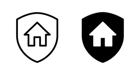 Home insurance icon vector isolated on white background. home protection icon