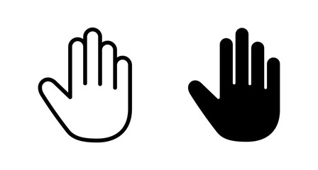 Hand icon vector isolated on white background. Hand gesture. hand stop
