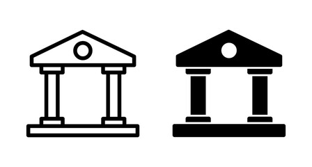 Bank icon vector isolated on white background. bank vector icon, museum, university