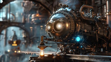 Fototapeta premium Capture the majesty of Robotics advancements with a low-angle view