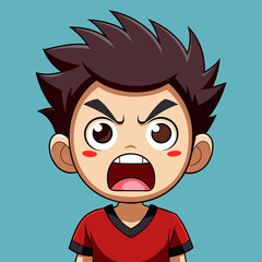 Angry Boy Scream Vector Design