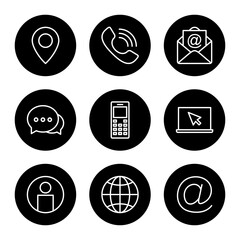 Contact us icon vector isolated on white background. business card contact information icon. web icon vector.