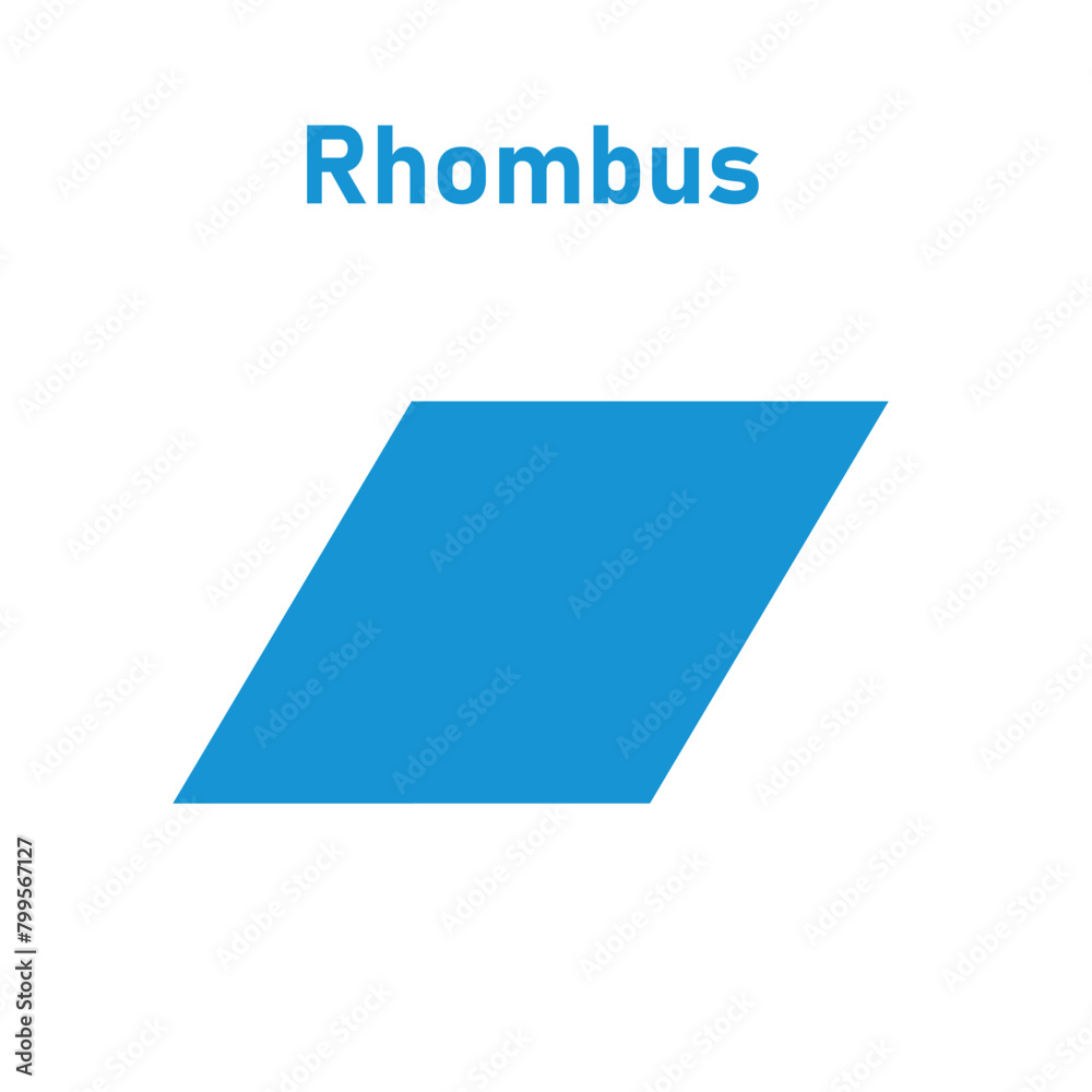 Wall mural rhombus shape for kids. 2d shape symbol of rhombus. properties of rhombus in mathematics. geometric 