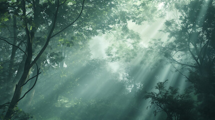 sun rays in the forest