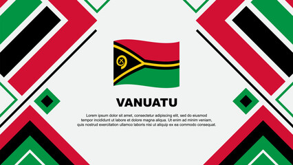 Vanuatu Flag Abstract Background Design Template. Vanuatu Independence Day Banner Wallpaper Vector Illustration. Vanuatu Flag