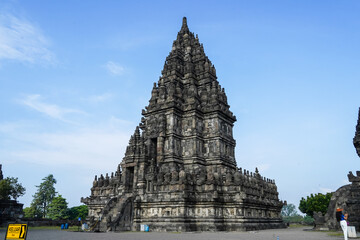Fototapeta premium Indonesia, Yogyakarta, April 14, 2024: Prambanan temple Hindu, UNESCO world heritage