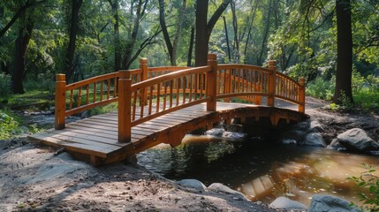 Wooden bridge over creek