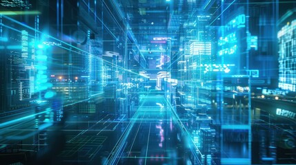 Abstract modern technology background neon light