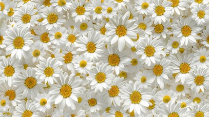 White chamomile flower pattern seamless wallpaper background