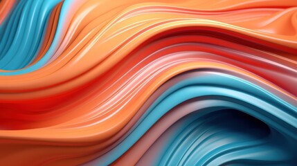 Flowing Abstract Lines in Blue and Orange Gradient Design