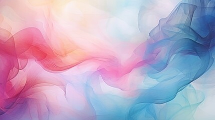 Fluid waves of pink and blue tones create a calming watercolor effect in this abstract background.