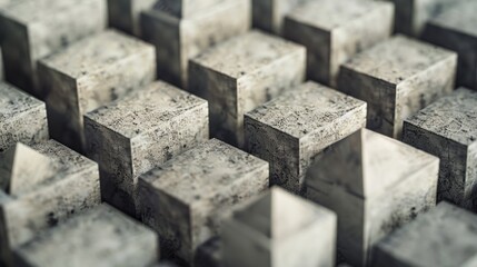 Pure Symmetry: A Serene White Backdrop Embellished with an Array of White Cubes in Perfect Harmony