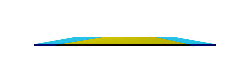 Obraz premium Shelf Blue Yellow Store Shop Supermarket Retial, Empty Mockup Product Beuaty Presentation Background, Display Wall Floor Stand Table counter Isolated Desk Texture Rounge Tabletop Promotion Summer.