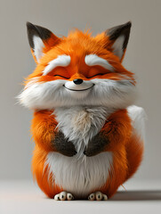 Obraz premium cute chubby happy smiling fox