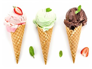 Ice cream cone isolated on a white background