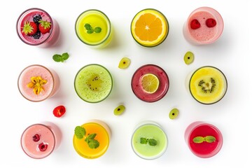 Fototapeta premium fruit summer cocktails top view