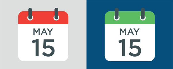 calendar - May 15 icon illustration isolated vector sign symbol