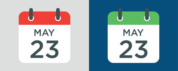 Fototapeta premium calendar - May 23 icon illustration isolated vector sign symbol