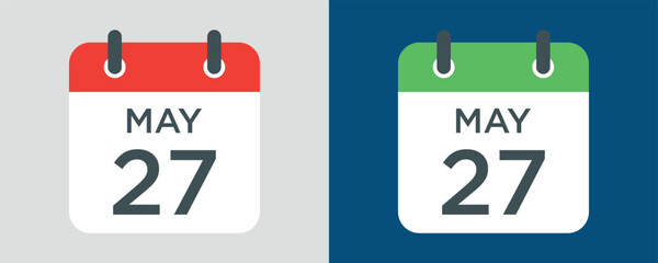 Fototapeta premium calendar - May 27 icon illustration isolated vector sign symbol