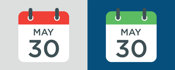 calendar - May 30 icon illustration isolated vector sign symbol
