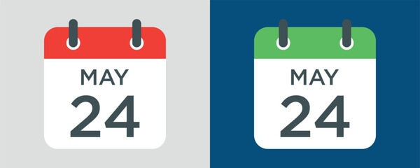 Fototapeta premium calendar - May 24 icon illustration isolated vector sign symbol
