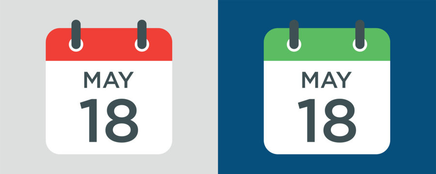 calendar - May 18 icon illustration isolated vector sign symbol