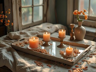 3D rendering Cozy Morning Bliss: A Warm Breakfast Nook with Rustic Wood Accents and Handcrafted Decorations