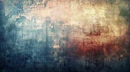 A wall with a lot of paint splatters and a blue sky background