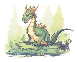 Fototapeta premium forest dragon, leafy forest dragon