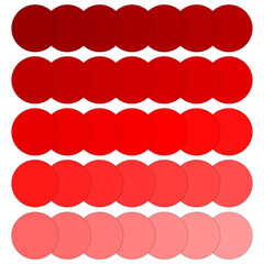 Red color gradient dots array. Vector graphic design. Simple circular pattern.