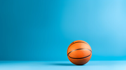 basketball on blue background