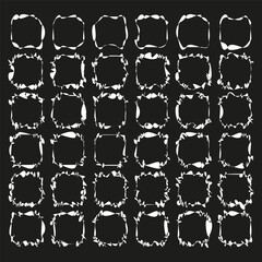 Variety of square frames set. Hand-drawn style borders Vector collection. Creative box designs assortment.