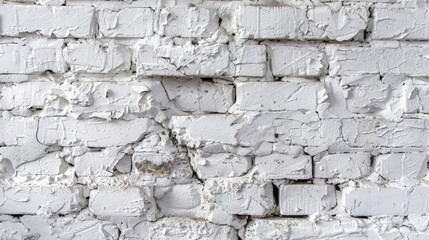 Close up of deteriorating white brick wall