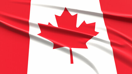 Canada Flag. Fabric textured Canadian Flag. Flags of the World.