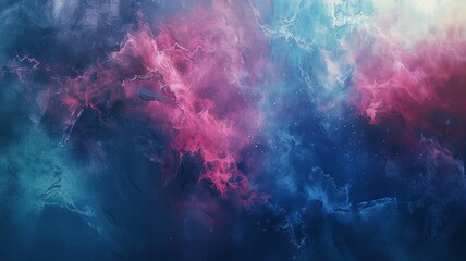 Colorful cosmic cloud digital artwork - A digital artwork depicting a vibrant cosmic cloud in shades of pink and blue, capturing the essence of space and creativity - obrazy, fototapety, plakaty