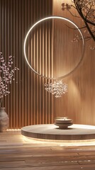 新中式背景产品展台