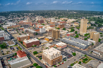 Aerial View of the Waco, Texas Skyline during April