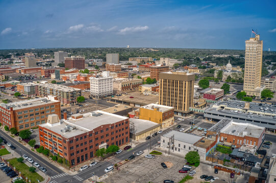 Aerial View of the Waco, Texas Skyline during April