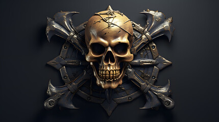 Skull and Crossbones Pirate icon 3d