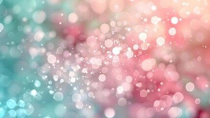 Soft bokeh background in coral pink, seafoam green, and pearl white pastel colors, creating a visually soothing effect.