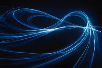 Naklejka premium A blue wave with a black background